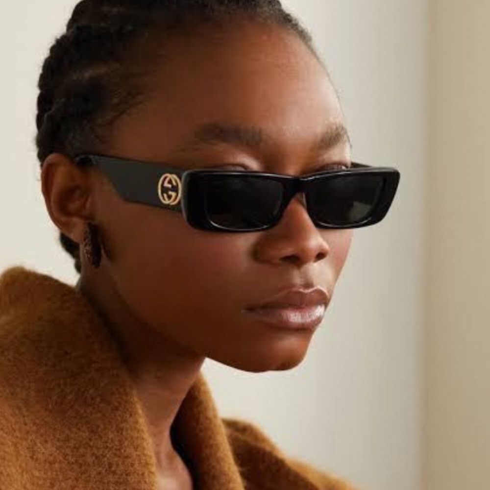 NWT Gucci GG0516S 013 Sunglasses Women's Grey/Silver Mirror Rectangle Shape 52mm